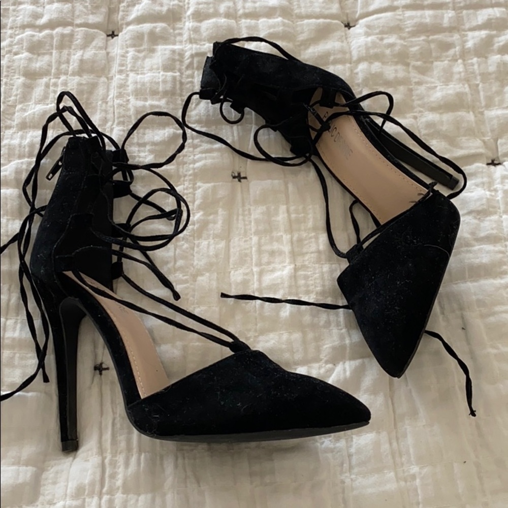 Black Lace Up Heels